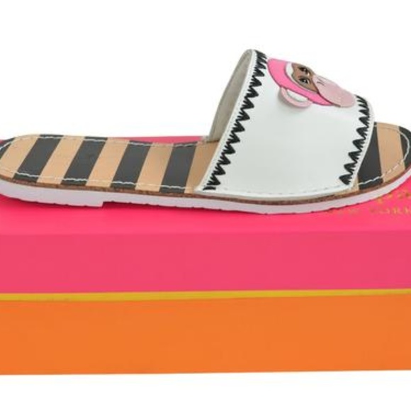 Kate Spade White Inyo "Monkey" Slides - Picture 2 of 7